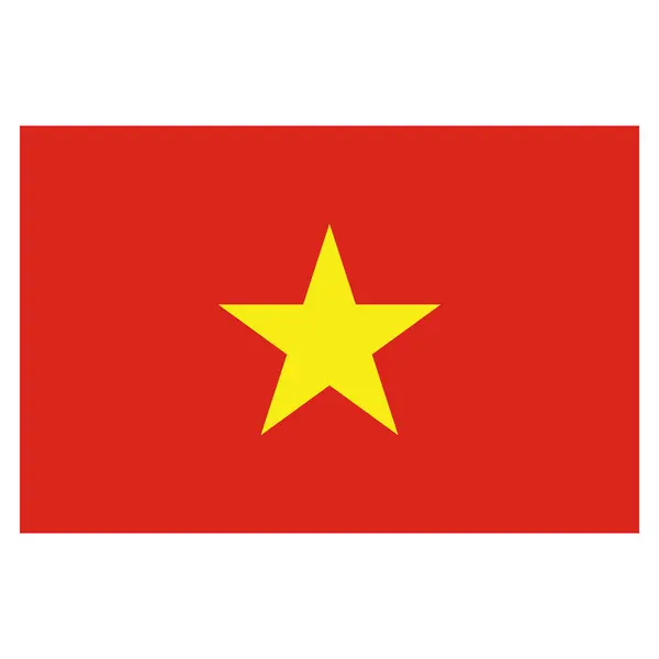 Вектор Флага Вьетнама Изолирован Белом Фоне — стоковый вектор