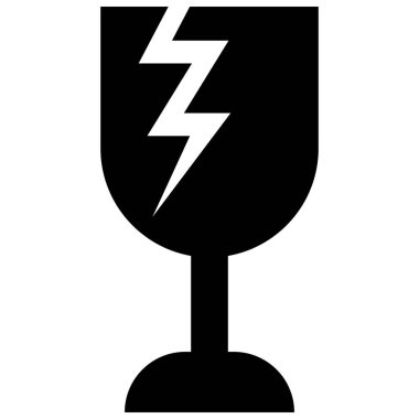 Kırılgan ikon vektörü. Cam uyarı sembolü. Paketleme sembolü