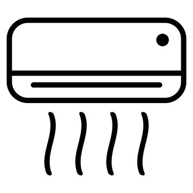 Beyaz arkaplanda izole edilmiş moda tarzında klima simgesi vektörü