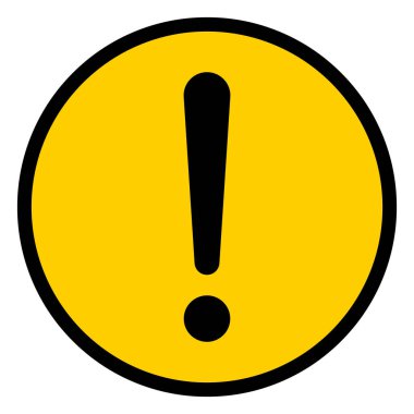 Beyaz arkaplanda izole edilmiş sarı ünlem işareti çember vektörü