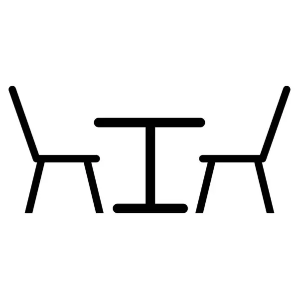 白い背景に隔離された2つの椅子およびテーブルのアイコン ベクトルイラスト — ストックベクタ