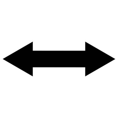 Çift ok ikonu vektörü. İki kenar ok simgesi