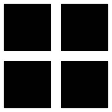 Dört kare simgesi. Menü simgesi vektörü. Seçenek simgesi