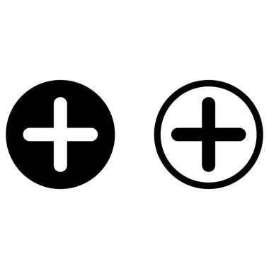 Simge kümesi vektörünü iki şekilde ekle. Artı simge. gönderme simgesi ekle