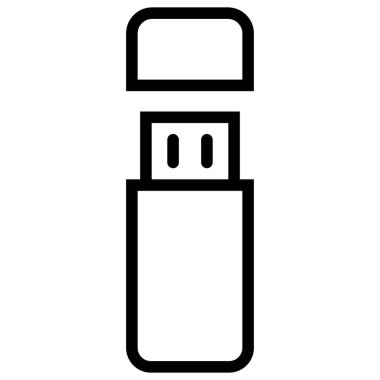 Beyaz arkaplanda izole edilmiş USB flash simge vektörü. Flash disk simgesi