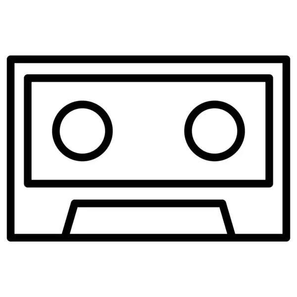 Kassettensymbol Vektor Audio Kassettenbandsymbol Isoliert Auf Weißem Hintergrund — Stockvektor