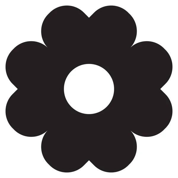 Ikona Kwiat Kształtem Serca Izolowane Białym Tle Wektor — Wektor stockowy