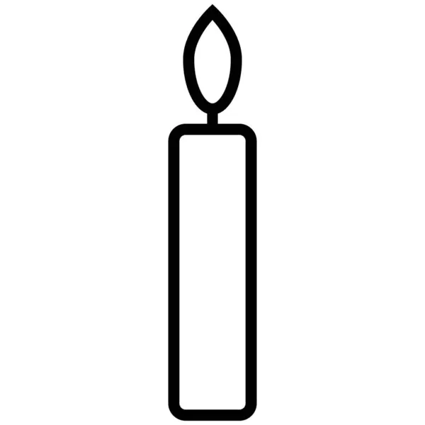 Line Candle Icon Simple Style Isolated White Background Vector — Stock Vector