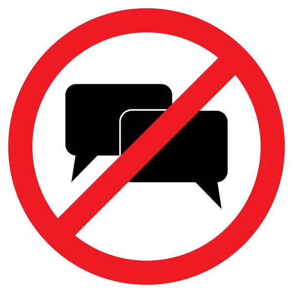 Kein Sprechendes Zeichen Hört Auf Reden Kein Chat Symbol Vektorillustration — Stockvektor