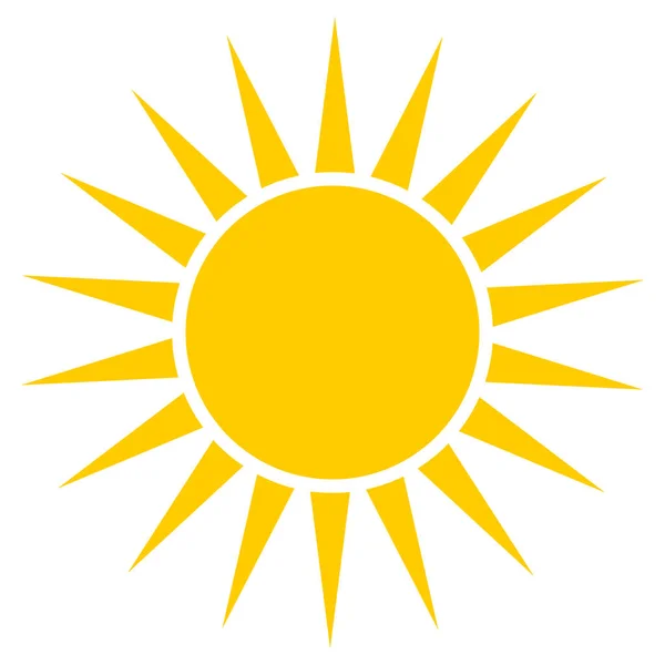 Κίτρινος Ήλιος Εικονίδιο Μοντέρνο Στυλ Που Απομονώνονται Λευκό Φόντο Εικονογράφηση — Διανυσματικό Αρχείο