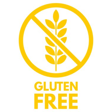 Beyaz arkaplanda izole edilmiş glüten içermeyen simge vektörü