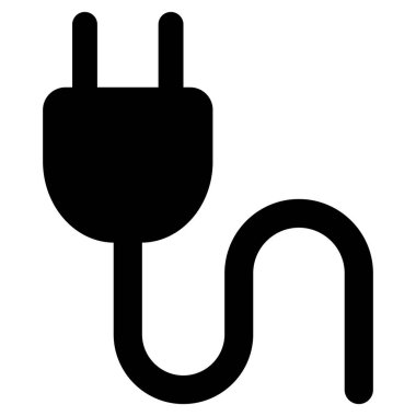 Kablo ikonlu elektrik prizi. Fiş simgesi. Vektör illüstrasyonu