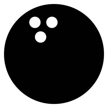 Bowling simgesi vektörü, beyaz arkaplanda izole edilmiş basit bir şekilde. Bowling topu simgesi