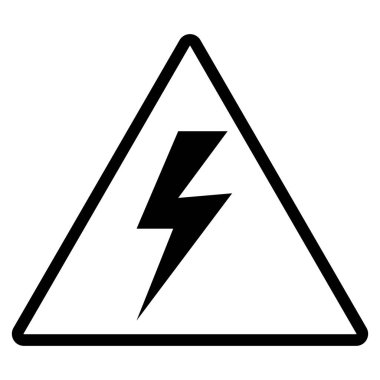 Elektrik tabelası. Elektrik şoku vektör işareti. Yüksek voltaj işareti