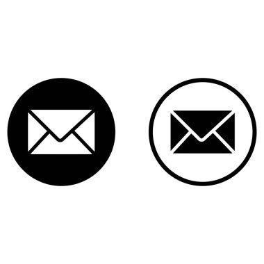 Beyaz arkaplanda izole edilmiş iki tarzda e- posta simgesi. posta simgesi vektörü. ileti simgesi