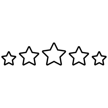 Beyaz arkaplanda izole edilmiş modaya uygun beş yıldız simgesi vektörü