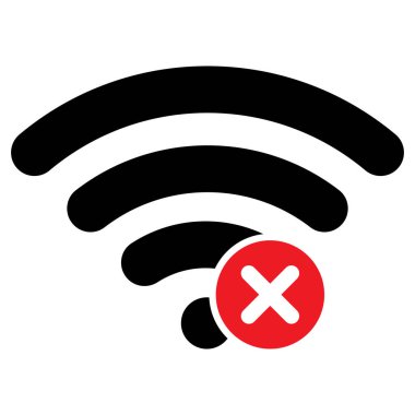 Kablosuz bağlantı simgesi yok. Wi-fi devre dışı. Kablosuz simge vektörü yok