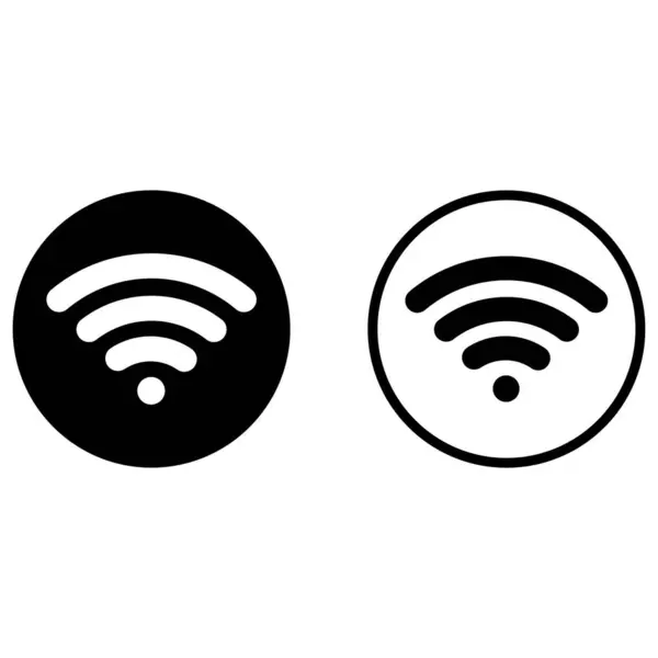 Wifi Icon Set Vektor Zwei Stilen Isoliert Auf Weißem Hintergrund — Stockvektor