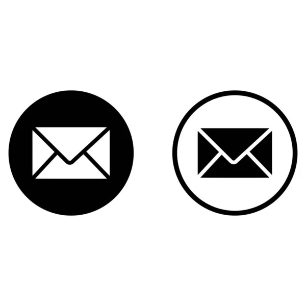 ホワイトバックグラウンドで隔離された2つのスタイルの電子メールアイコン メールアイコンベクトル メッセージアイコン ストックイラスト