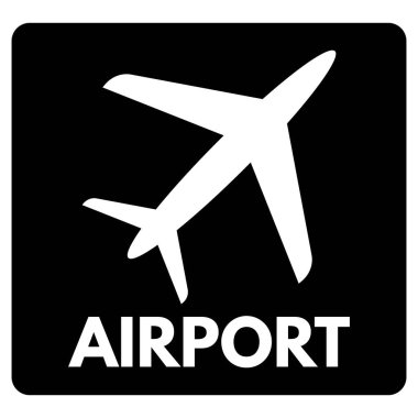 Beyaz arkaplanda izole edilmiş hava alanı simgesi vektörü