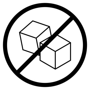 Beyaz arkaplanda şekersiz ikon vektörü izole edilmedi