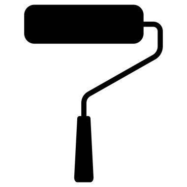 Paten ikonu. Beyaz arkaplanda izole edilmiş boya silindiri vektörü