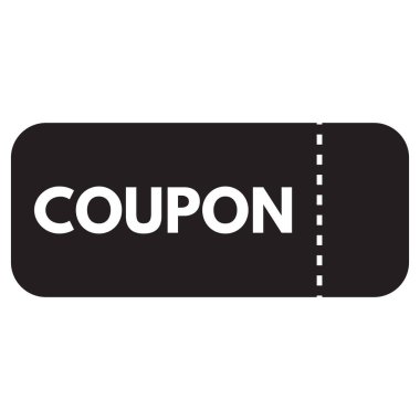 Kupon simgesi vektörü beyaz arkaplanda izole edildi