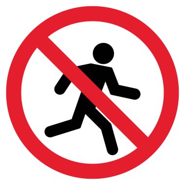 No running sign vector .Running prohibition sign