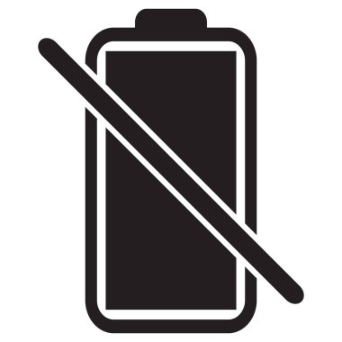 Batarya ikonu şarj olmuyor. Batarya simgesi yok. Vektör illüstrasyonu