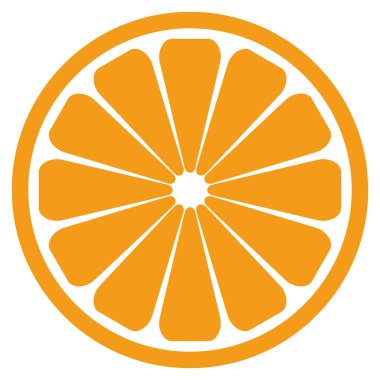 Turuncu ikon. Portakal dilimi ikonu. Taze yemek. Vektör illüstrasyonu