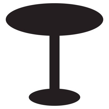 Yuvarlak masa ikonu. Çember tablo simgesini basit bir şekilde çiz. Vektör