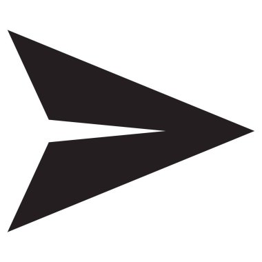 İleti simgesi vektörü gönder. Kağıt düzlem simgesi beyaz arkaplanda izole edildi