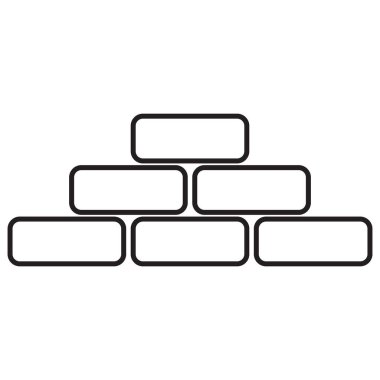 Hat tuğlaları simgesi. Beyaz arkaplanda tuğla duvar simgesi vektörü izole edildi