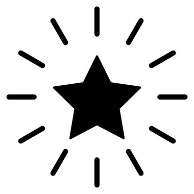 Parlayan yıldız simgesi beyaz arkaplanda izole edildi. Vektör illüstrasyonu