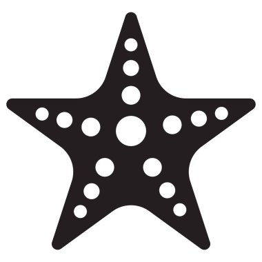 Beyaz arka planda izole edilmiş deniz yıldızı ikonu. Vektör illüstrasyonu