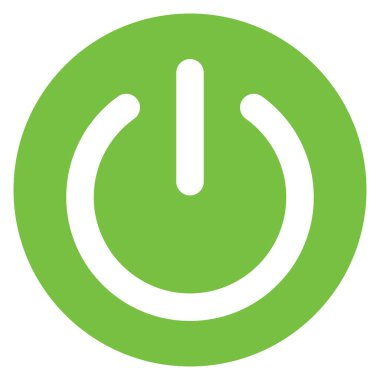 Düğmeyi aç. Yeşil güç düğmesi. Simgeyi başlat 