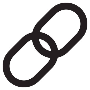 Beyaz arkaplanda izole edilmiş basit bir şekilde bağlantı simgesi vektörü. Zincir simgesi