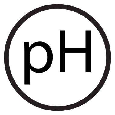 Beyaz arkaplanda izole edilmiş bir çemberde pH dengesi simgesi. Vektör