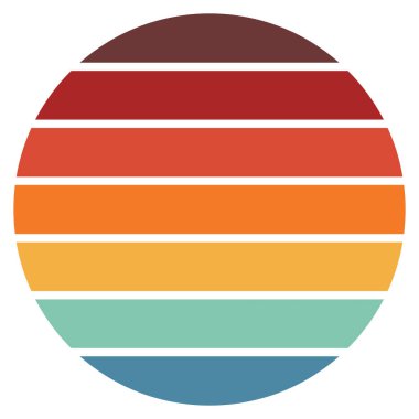 Retro güneş dairesi simgesi beyaz arkaplanda izole edilmiş modaya uygun şekilde. Vektör illüstrasyonu