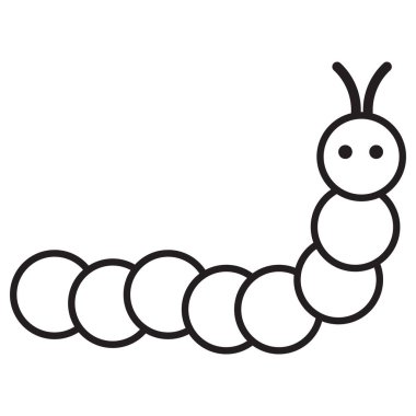 Tırtıl ikonu beyaz arka planda izole edilmiş. Solucan ikonu. Vektör illüstrasyonu