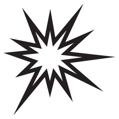 Patlama ikonu. Patlama simgesi vektörü. Bang simgesi