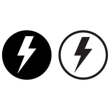 Şimşek simgesi vektörü iki şekilde ayarladı. Şimşek simgesi. Flash simgesi