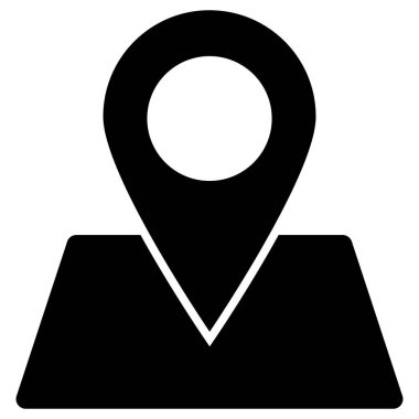 Yer tutucu simgesi beyaz arkaplanda izole edildi. Konum simgesi vektörü