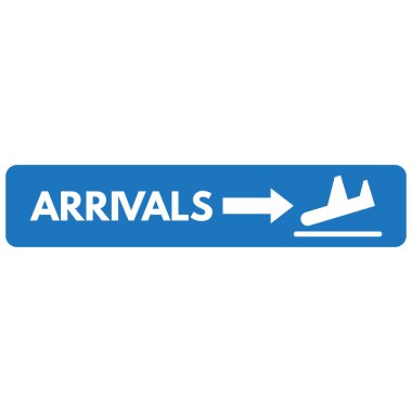 Havalimanı ziyaretçileri beyaz arka planda izole edilmiş. Gelenler havaalanı işaret vektörü