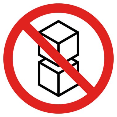 Simgeyi üst üste dizme. Beyaz arkaplana izole edilmiş ambalaj işareti simgesini yığma