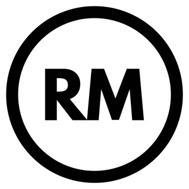 Beyaz arkaplanda izole edilmiş Malezya Ringgit para birimi simgesi vektörü