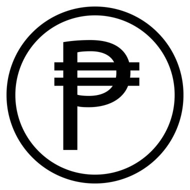 Peso simgesi. Beyaz arkaplanda izole edilmiş Filipin para birimi sembolü vektörü