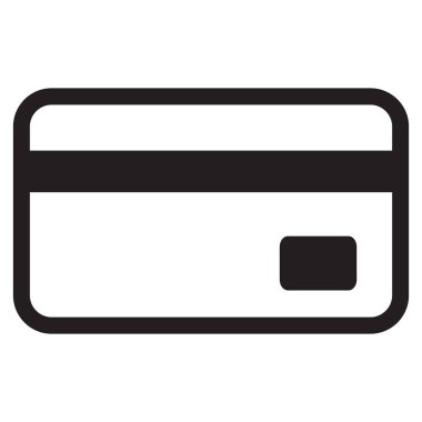 Kredi kartı ikonu. Banka ödeme simgesi vektörü beyaz arkaplanda izole edildi