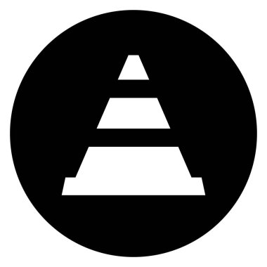 Trafik konisi simgesi çemberi beyaz arkaplanda izole edildi. Vektör illüstrasyonu