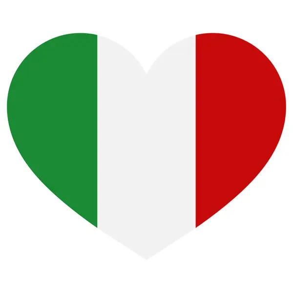 Italian Heart Icon Italian Flag Heart Icon Vector Italy Flag — Stock Vector